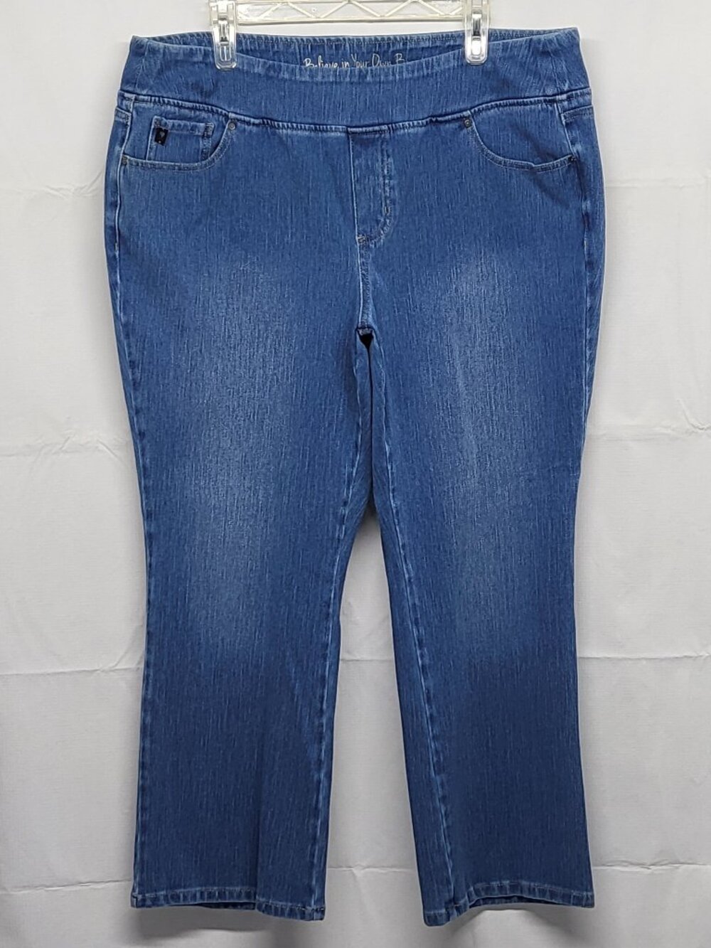 Belle by Kim Gravel Jeans Believe in Your Own Beauty Womens 22WP Pull On Stretch